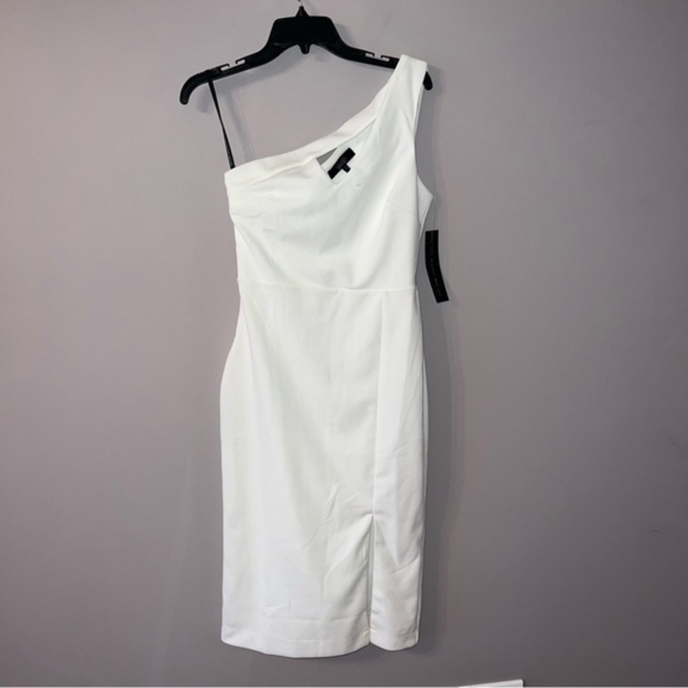 NWT white bridal dress one shoulder midi Rachel Rachel Roy small